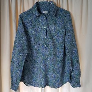 Talbots half button top